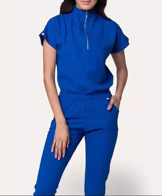 Fashionable Design Zipper Front Hospital Uniforms Medical Scrub Jackets Uniform For Women