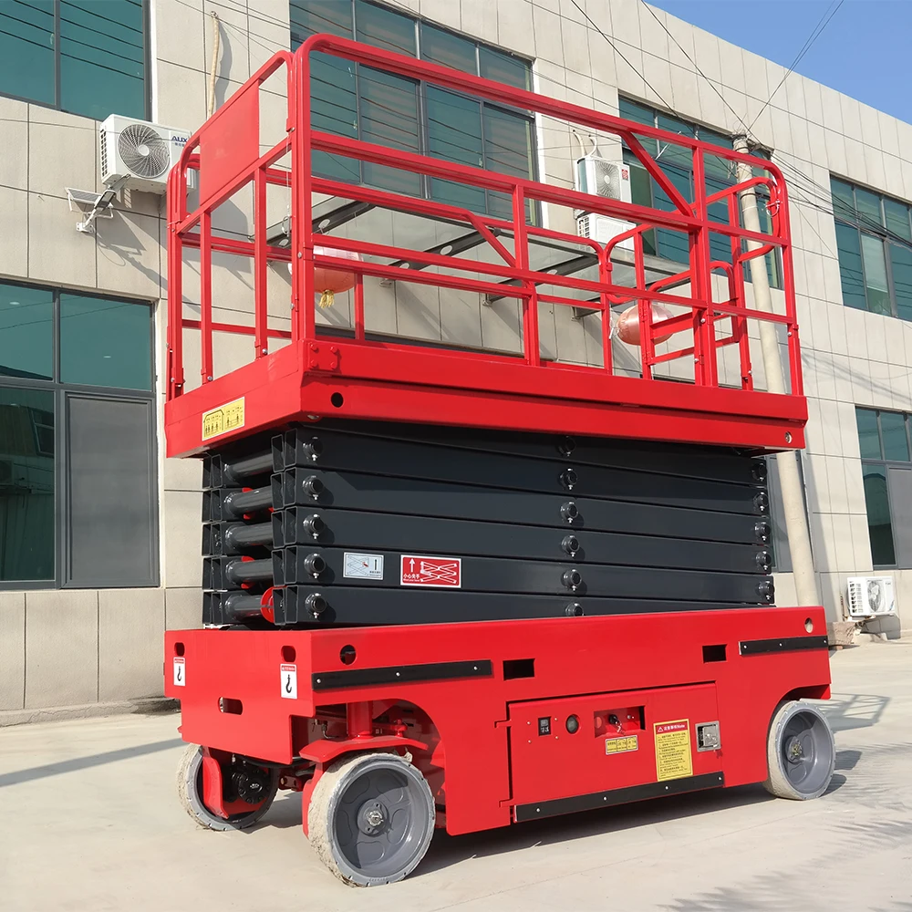12m Self-Propelled Elevated Work Platform Battery Drive Hydraulic Lifting Scaffold Platform