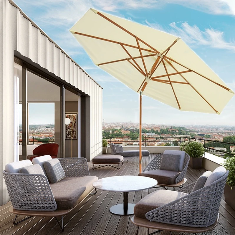 Outdoor courtyard umbrella large sun advertising balcony table chair customized logo cafe restaurant umbrella parasol