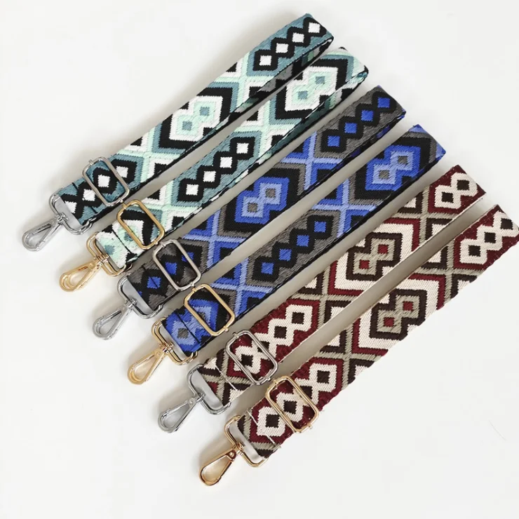 adjustable color jacquard webbing woven tape bag strap