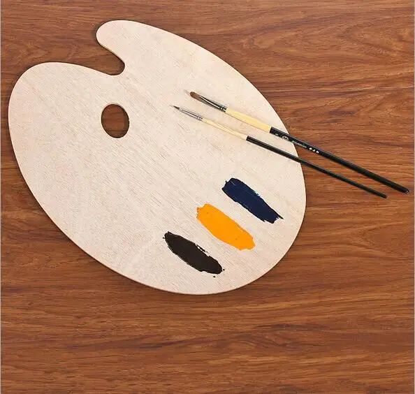 Customized wooden oil painting paint palette wooden belt hand-held palette oil painting palette box