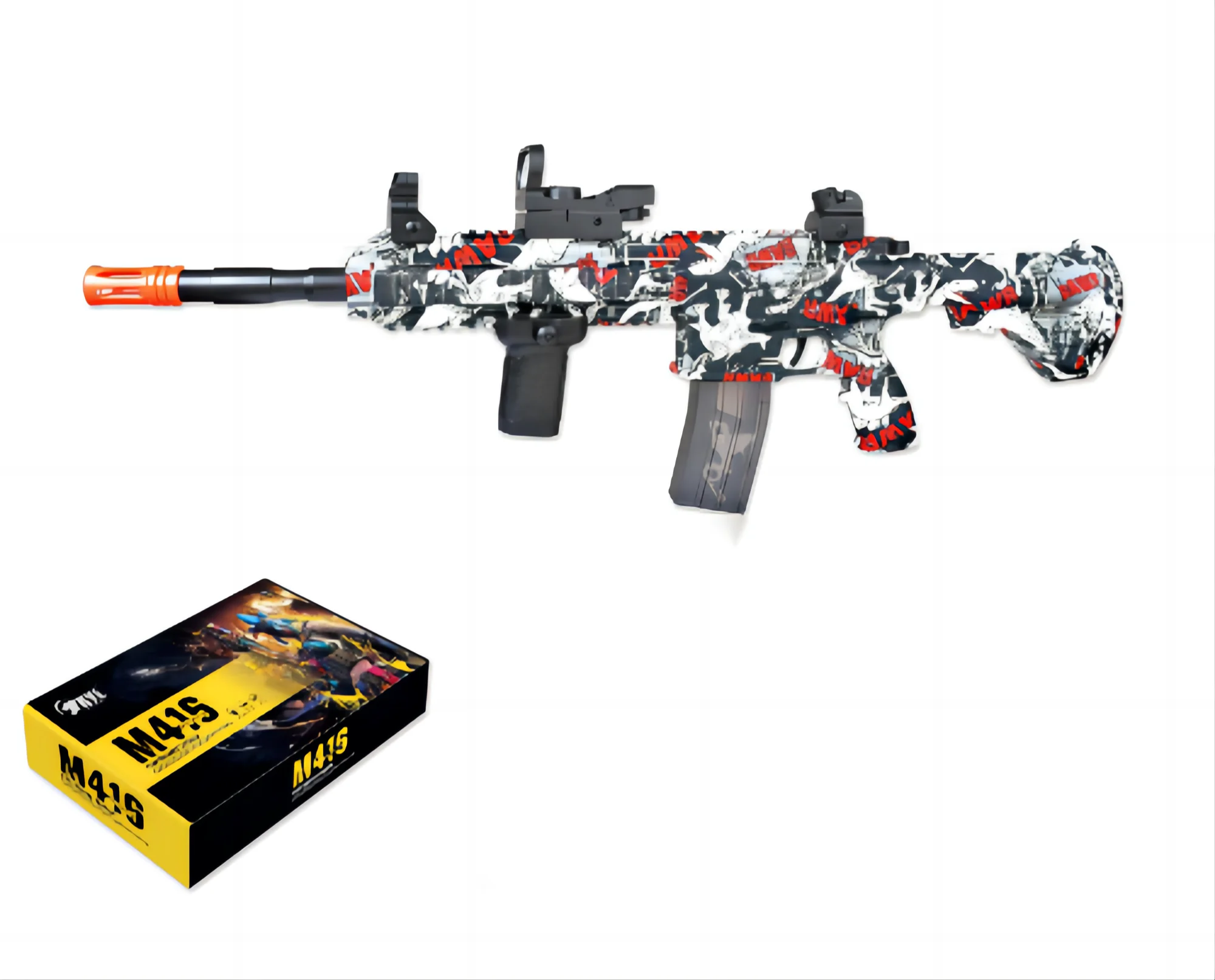 Motorized Rifle M416 Gel Ball Gun Simulation Weapon Gun Boy Toy Quality Plastic Color Box Electronic Toy Plasticos Boys 75*25cm