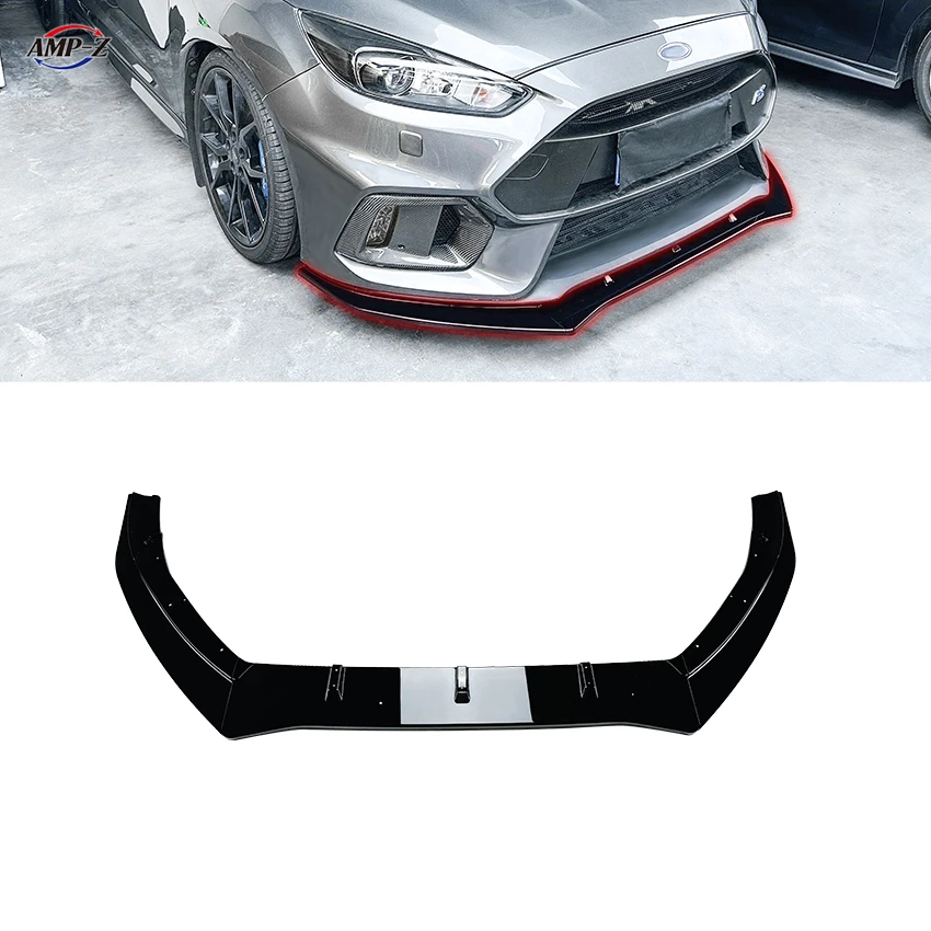 AMP-Z Hot Sale Factory Price High Quality ABS Material Front Bumper Lip Splitter For Ford Focus RS MK3 2015-2018
