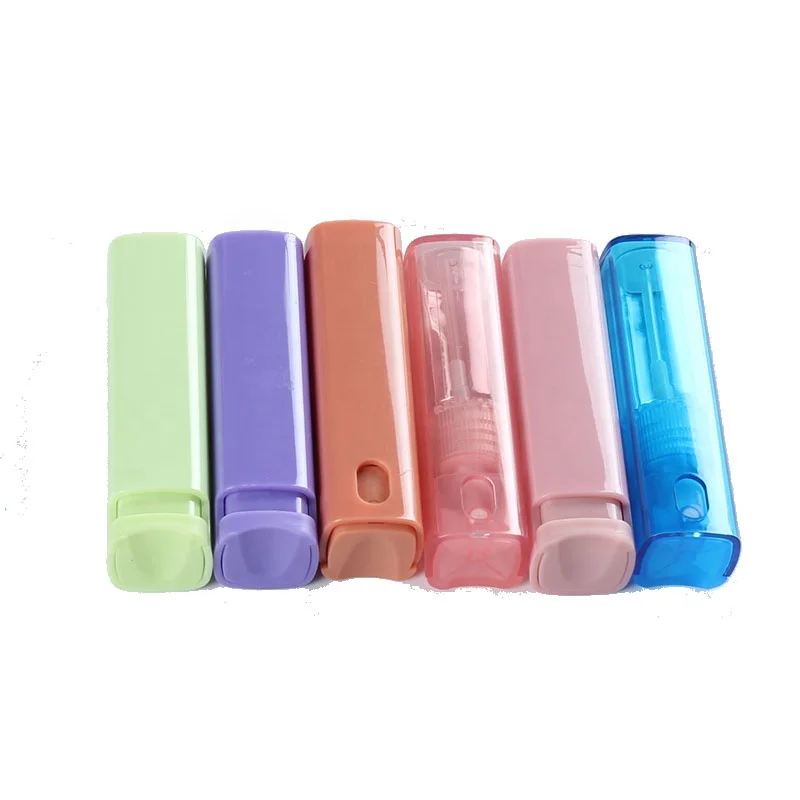 Perfume Atomizer 10ml Plastic Square Refillable Vial Pocket Sprayer Bottle