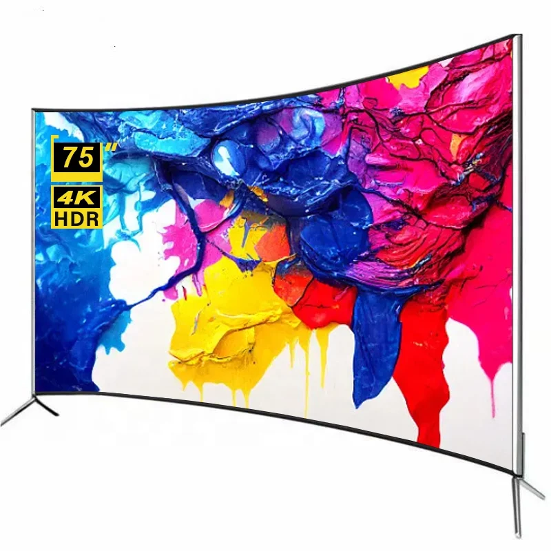 LED Television 4K 75 inch Curved Smart TV 4K Big Screen Ultra HD 75 inch TV
