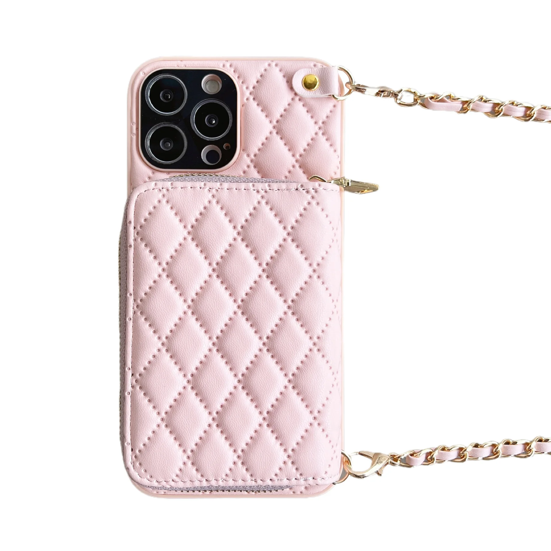 Lamb Pickup bag mobile Case Wallet Luxury customizable cardholder wallet PU mobile case for 13 14 15phone xiaomi huaw