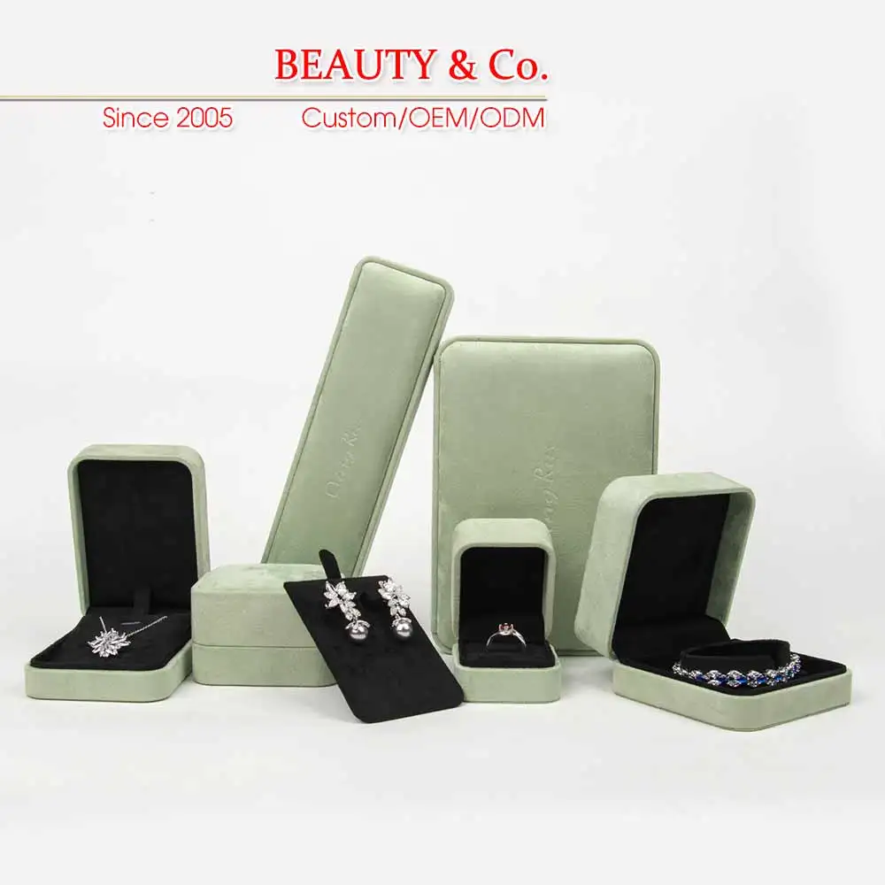 Wholesale Prod Suede Manufacturer OEM Western Ring Earring Jewellery Packaging For Business Plastic Jewelry Box