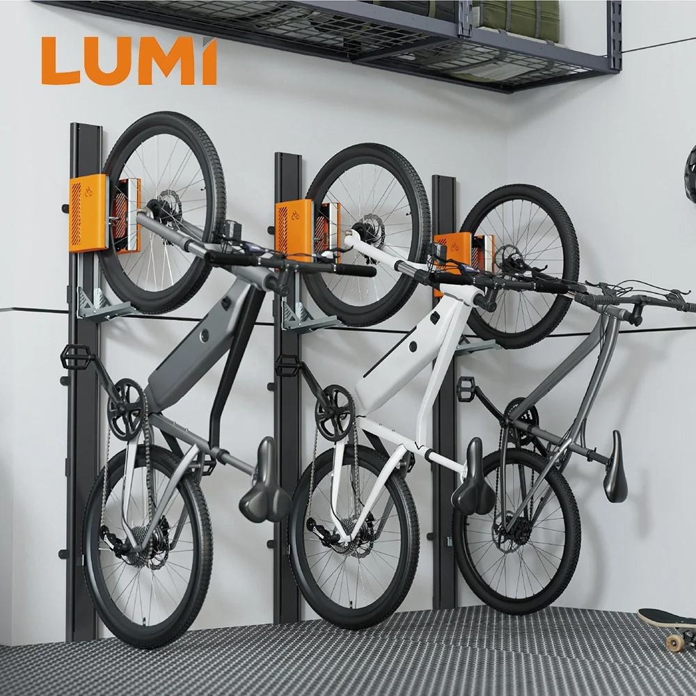 LBM12-01 Easylift Vertical Wall Mounted Bike Storage Rack Garage Wall Mount Bicycle Hanger for Indoor Home E-Bike Rack Holder