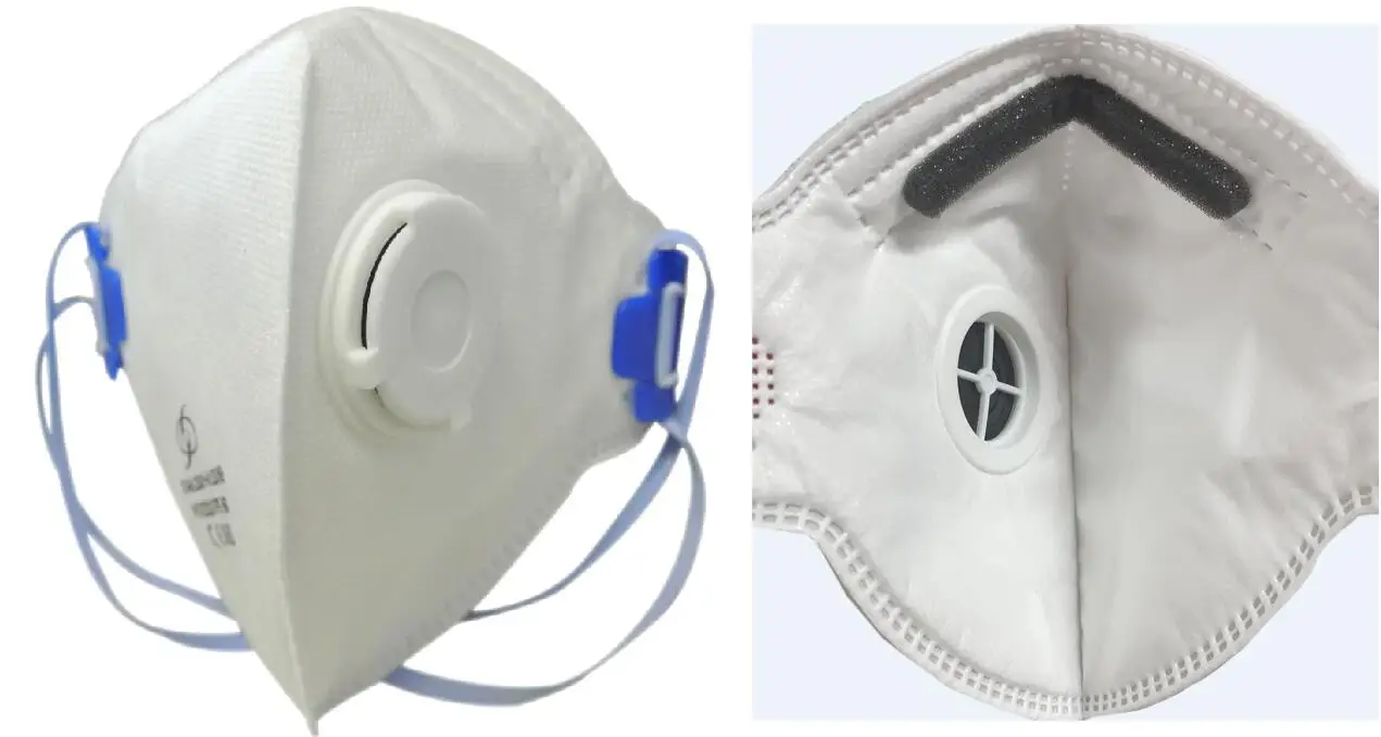 disposable FFP2 fold flat protective  dust mask with valve