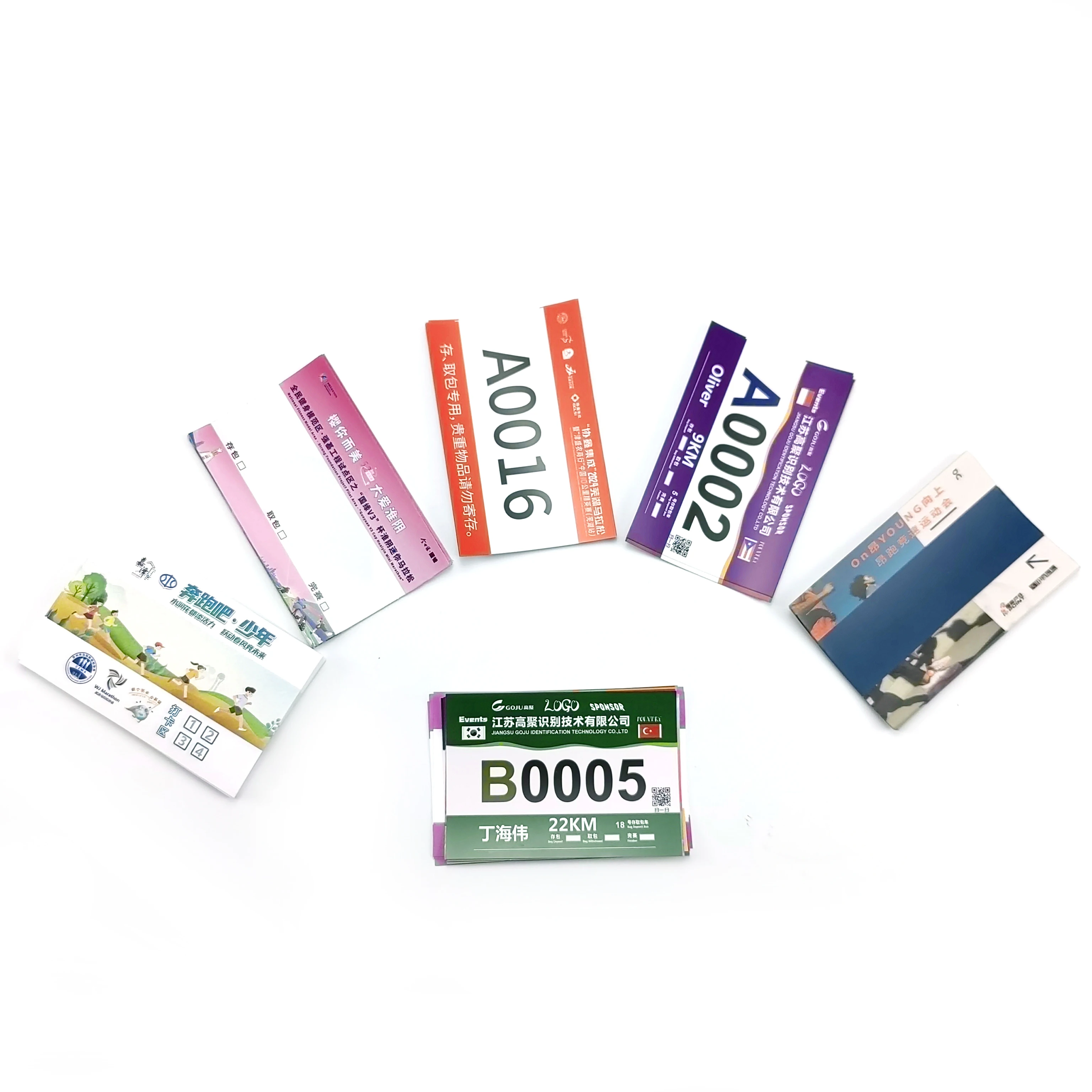 2024 News Wholesale Customizable Multicolor Tear-Resistant Race Number Bibs