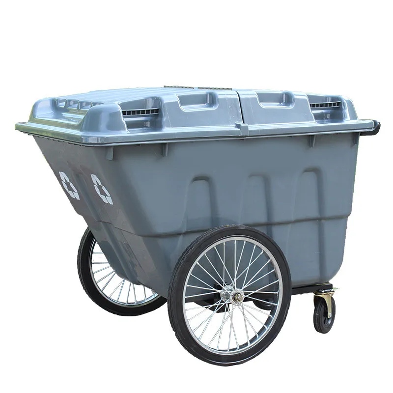 Заводская цена 400L Hdpe мусорный бак с колесами и крышкой пластиковый