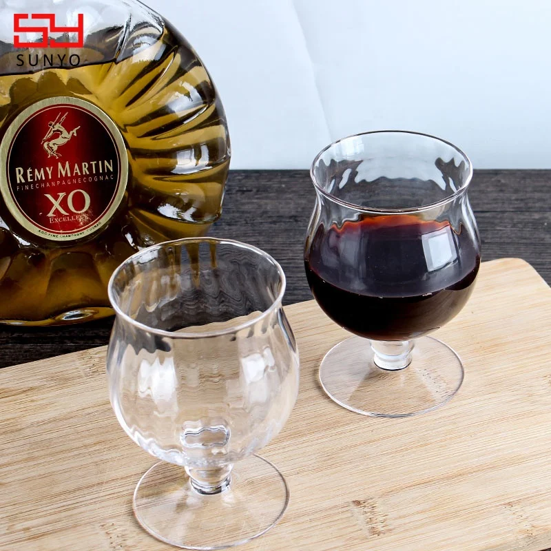 Rippled Crystal  Cognac Glasses Set of 2  Premium Crystal Clear Glass, Stylish Brandy Snifters, Cocktail Glass Gift Set
