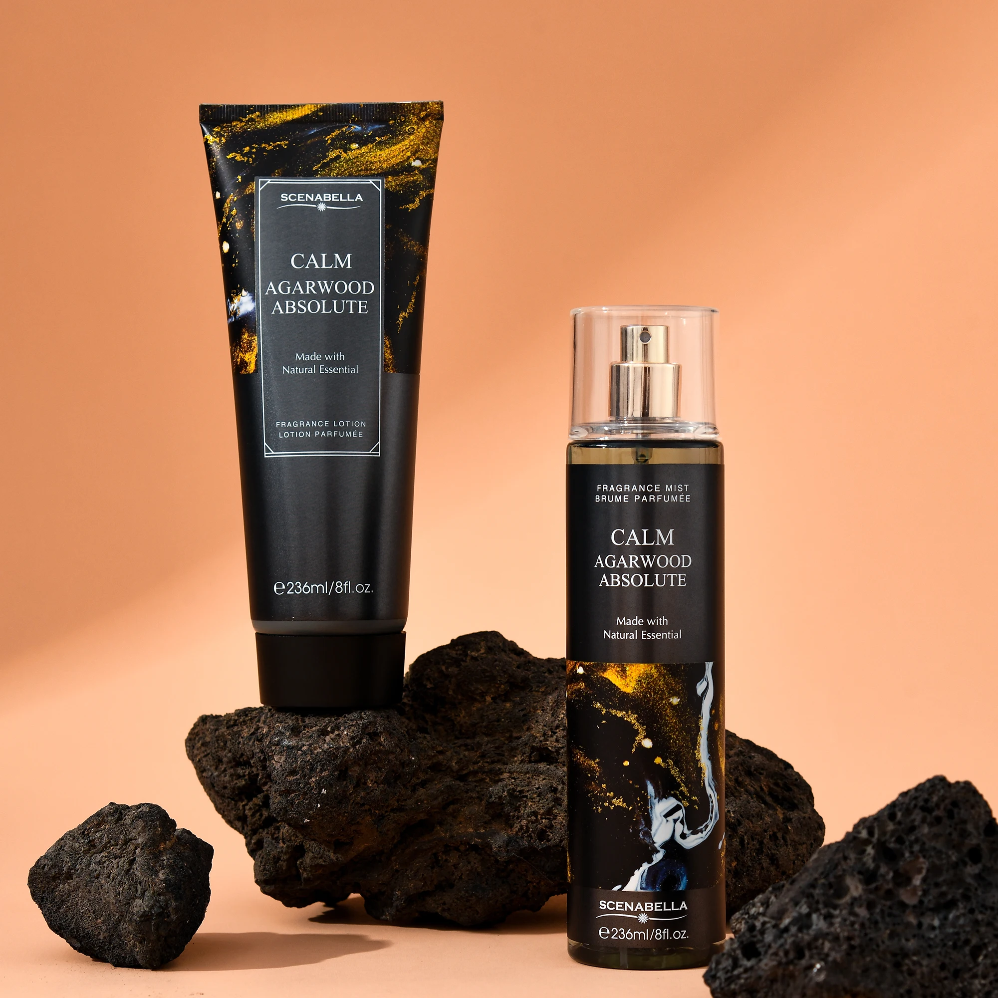 Private Label Gift Set Black Packaging Body Spray Body Cream Perfume Suit For Men