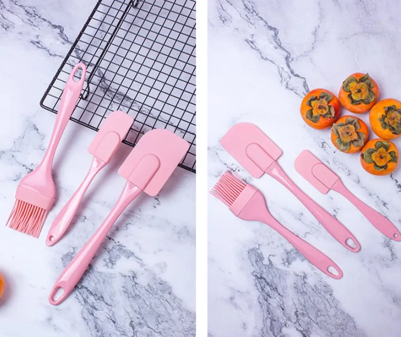 Silicone Spatula set Heat-Resistant Non-Stick 3 Piece Design Spatula for Cooking Baking and Mixing