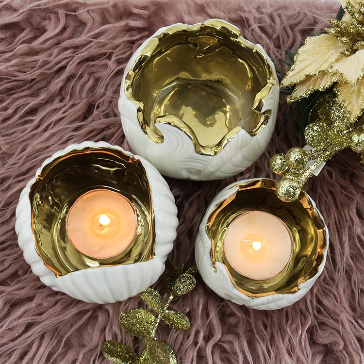 Лидер продаж, Платиновые Премиум керамические элегантные банки для свечей в форме лепестков