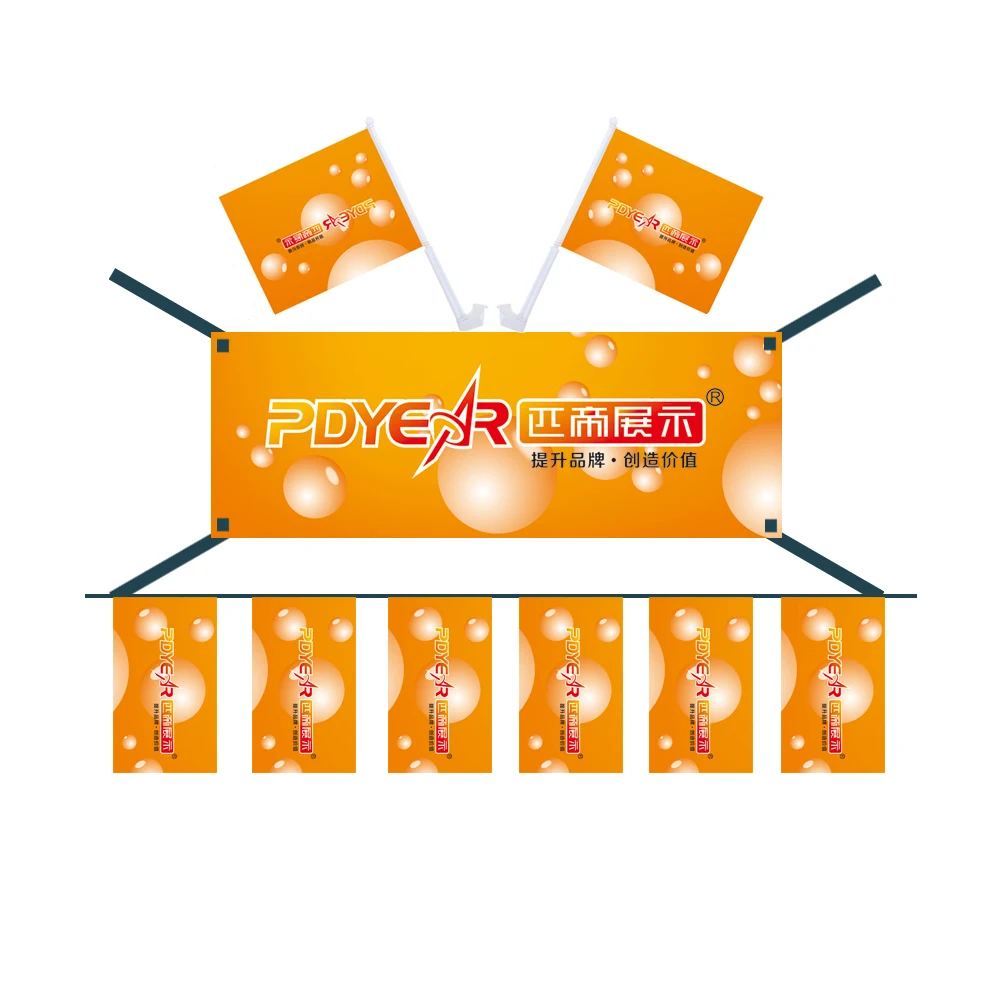 Logo Advertising company 3X5  country hand table Trade Show Custom print bunting pennant Car garden Flag Banners