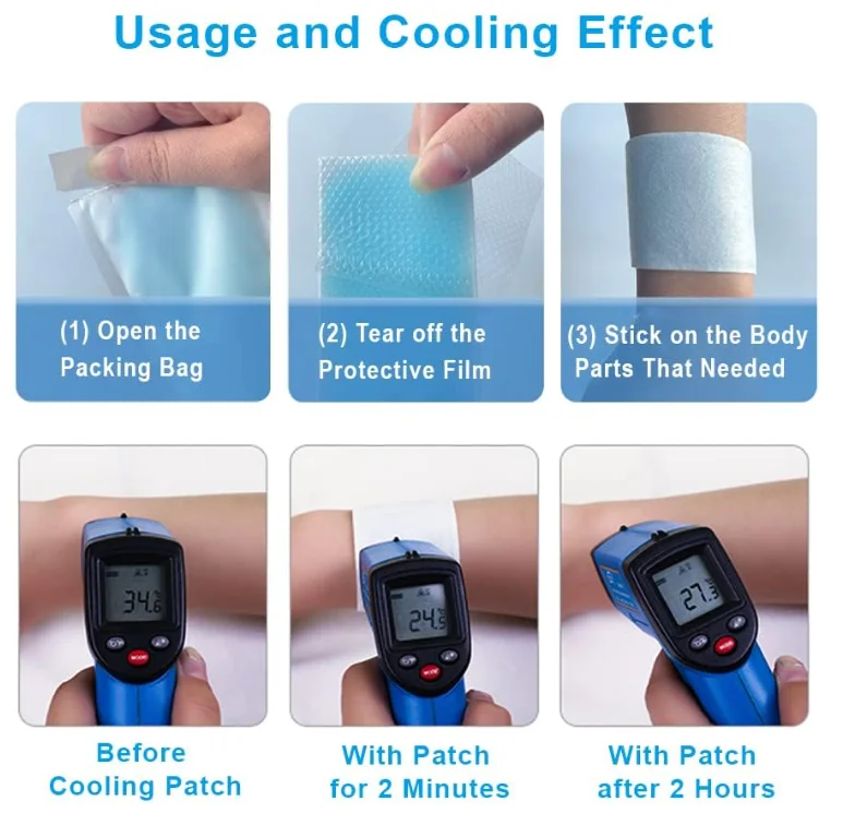 Transparent Cooling Relief Wound Dressings Effective Fever Management Fever Reducer Patches Headache Pads Cooling Relief Comfort