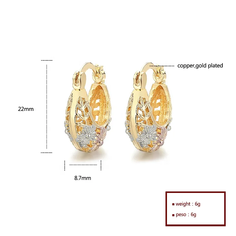 Trendy Jewelry Wholesale Earrings Women  Hoop 18K Gold Plated Earrings Fashion Jewelry For Laminated Gold Jewelry Joyeria