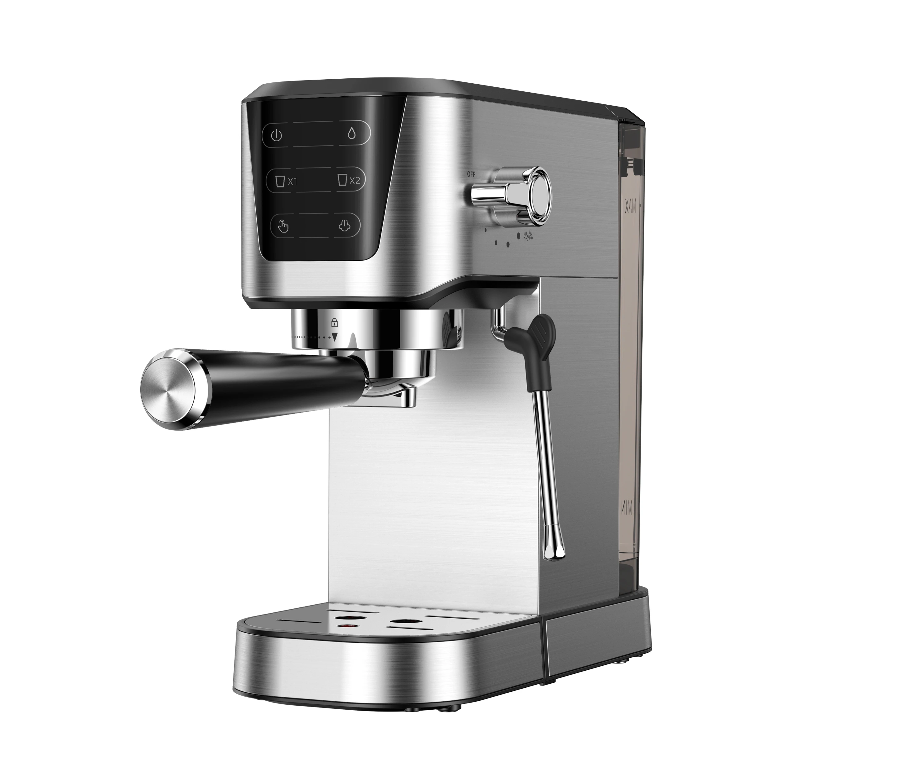 Eco Friendly Digital Button Detachable Frothing Nozzle Rotary Espresso Drip Coffee Making Machine
