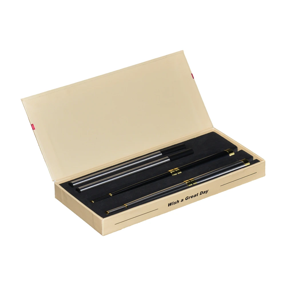 Premium Paper Rigid Cardboard Verpackung Flip Top Magnetic Catch Closure Pen Gift Set Packaging Gift Boxes with EVA Foam Insert
