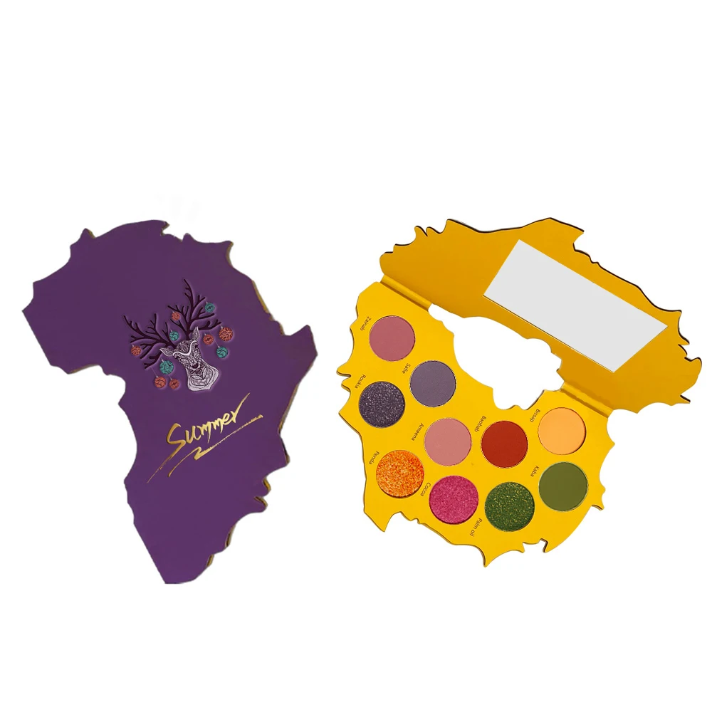 Custom Private Label Cosmetics Map Eye Shadow Palette  Make Up Palette of Shadows Make Up Eyeshadow