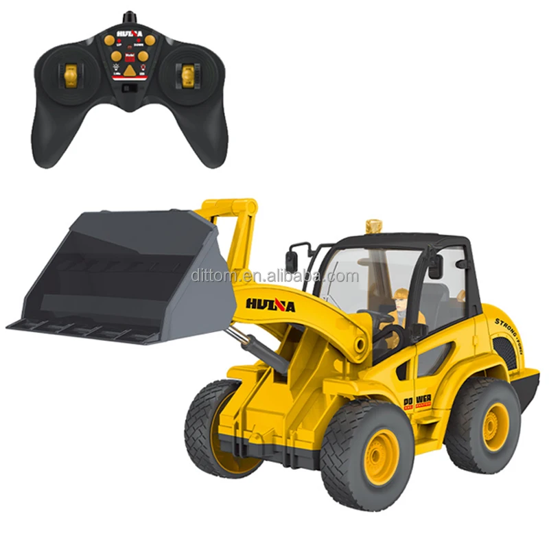 Huina 1518 1/24 9CH RC Engineering Car Loader Bulldozer Electric Construction Crawler Dozer Truck Toys