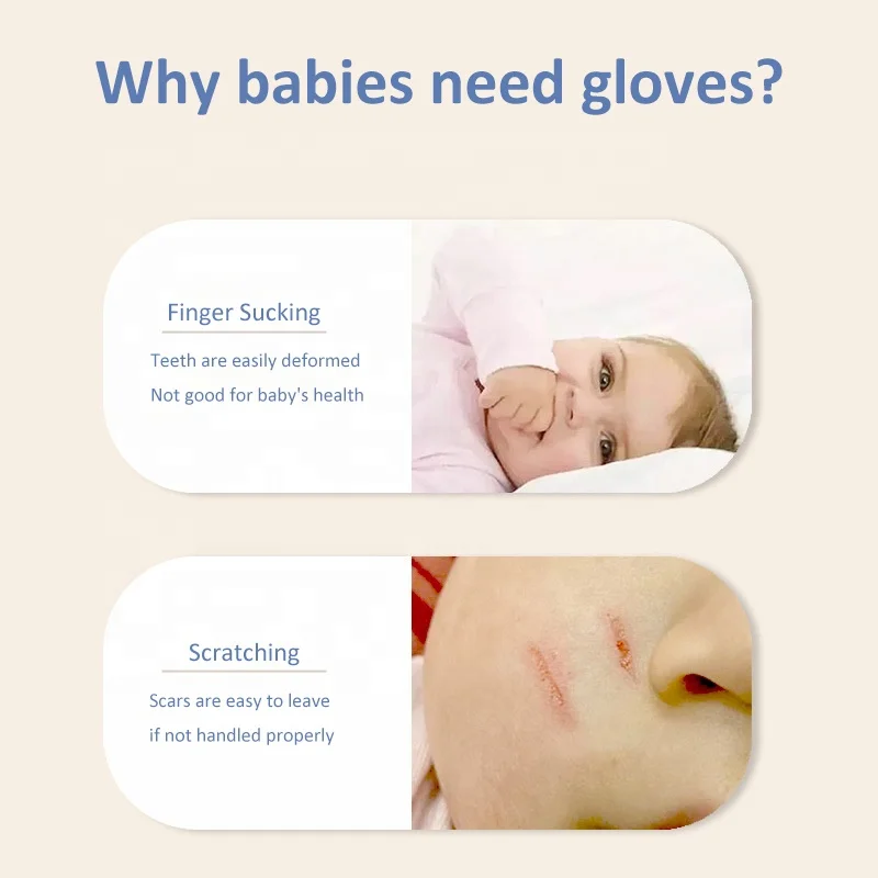 OEM Custom Newborn Baby Anti-grip Disposable Nonwoven Gloves Small Gloves Hand and Foot Cover