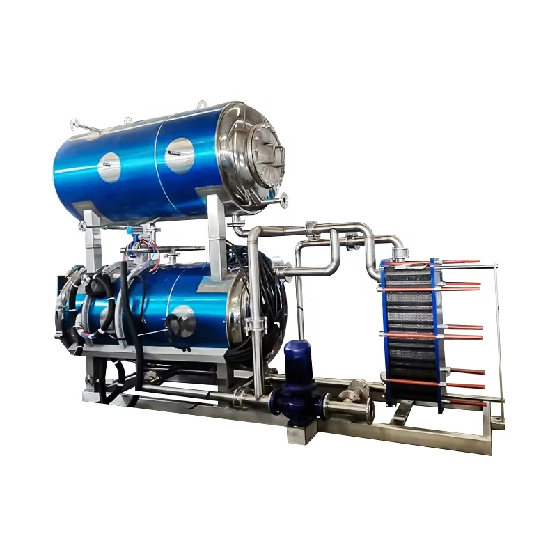 Water spray sterilizer retort hot sale commercial Jars Tin sardine canned food spraying automated retort pouch machine