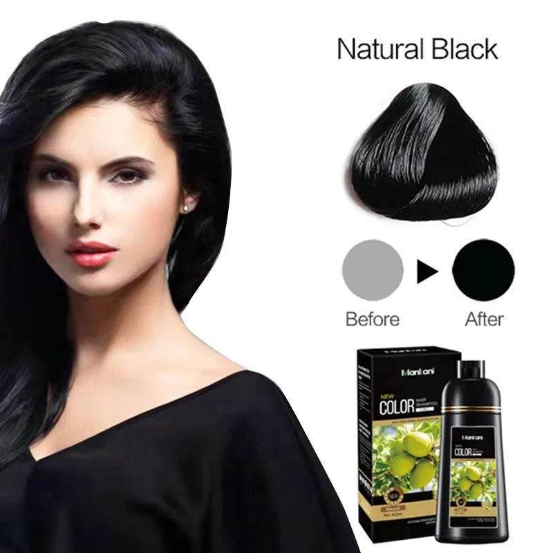 OEM Permanent 5 min Easy Fast Black Hair Dye Shampoo Men Women Dark Brown Hair Color Shampoo
