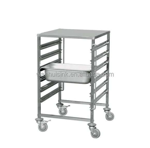 Hotel restaurant supply cooling food rack stainless steel bakery gn pan tray trolley