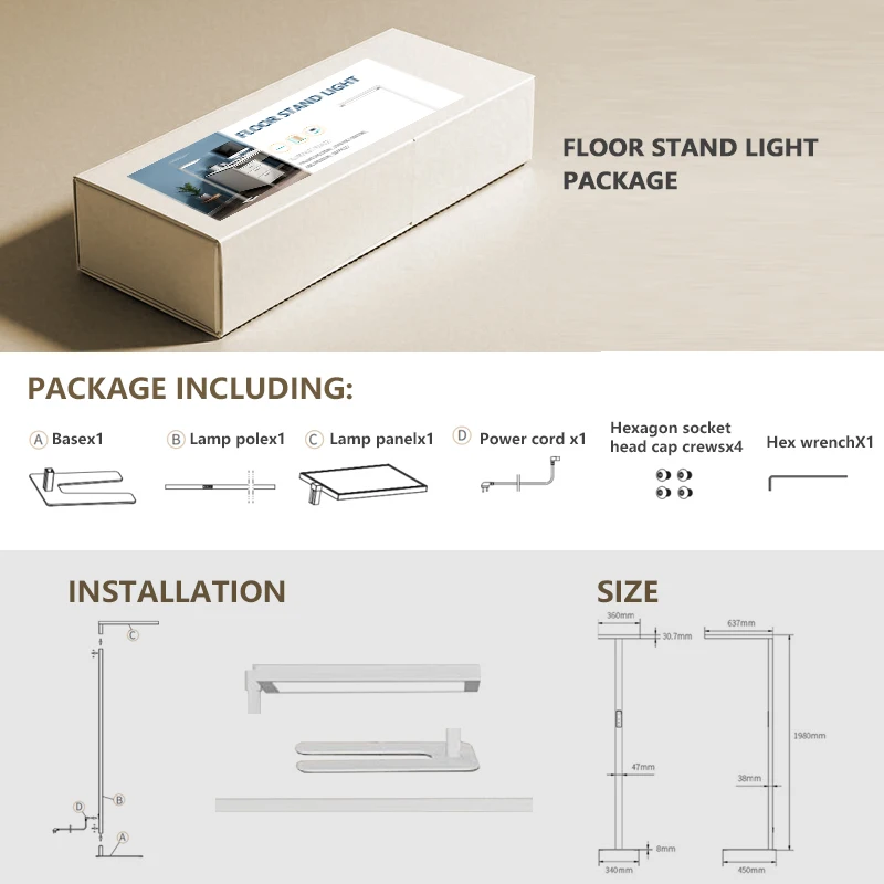 110W 4000K Floor Lamps Standing Home Decor Luxury Steel Floor Lamp for Living Room Decor Floor Lamps Office Touch Control