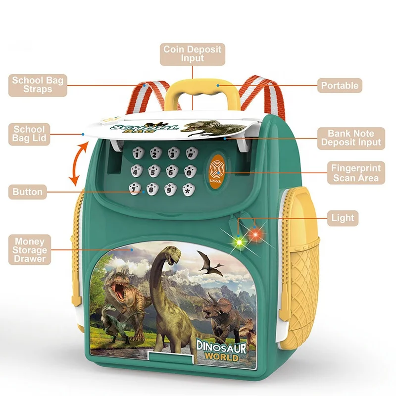 Best Gifts School Bags Money Save Box ATM Password Plastic Large Electronic Money Coin Banks Girls Boys Piggy Bank for Kids