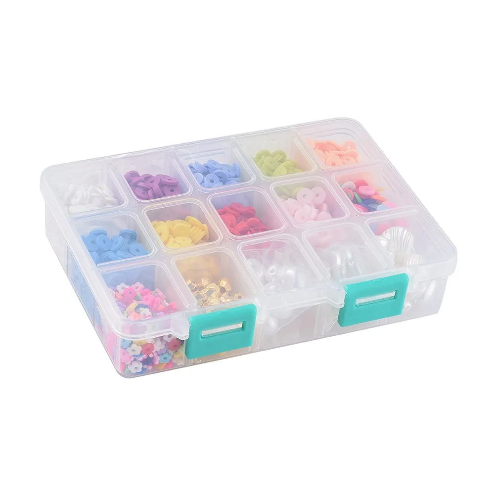 Amazon 15 Slots Flat DIY Flower Shell Polymer Clay Beads Kits For Jewelry Making