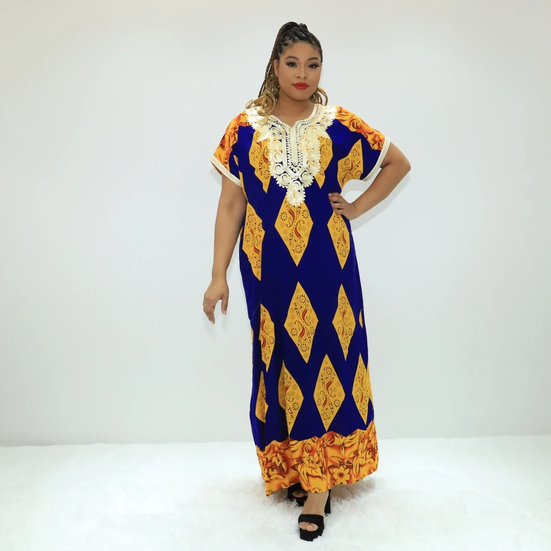 muslim clothing caftan robe africain avec foulard  KT1150-520FY Congo clothing ethnic dress