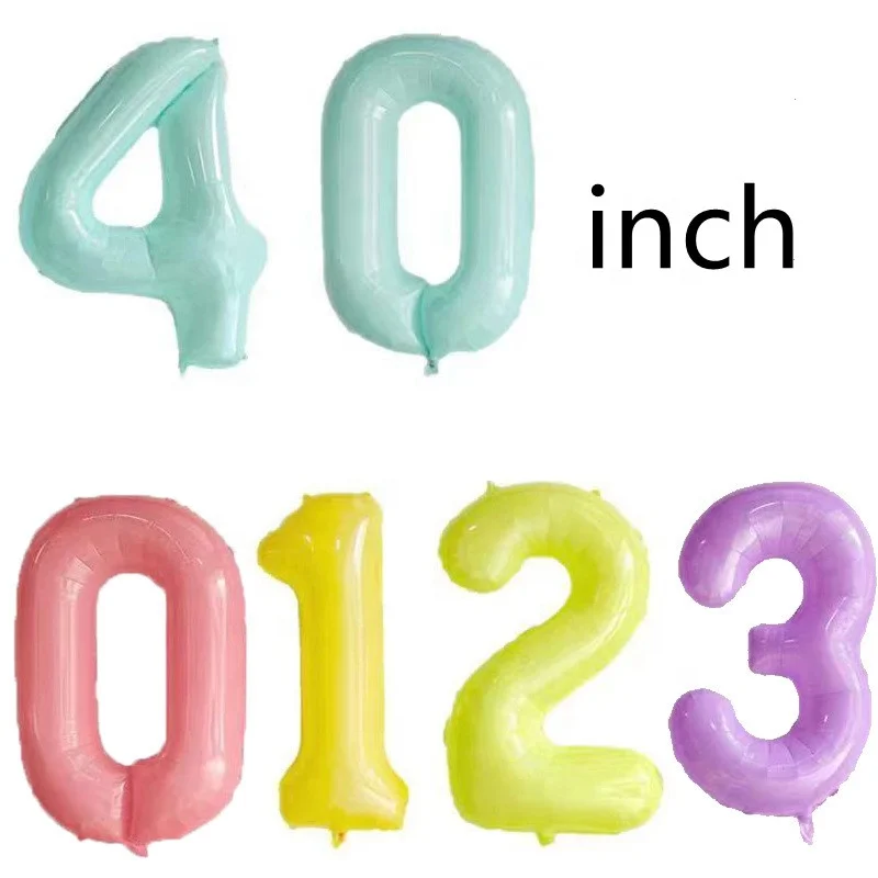 40 Inch olive green macaron color Air He Filled Number foil Balloon for birthday Party Shop Window Birthday Anniversary Deco