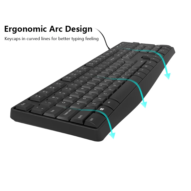 Оптовая продажа OEM ODM полноразмерная Проводная клавиатура и мышь комбо офисный компьютер