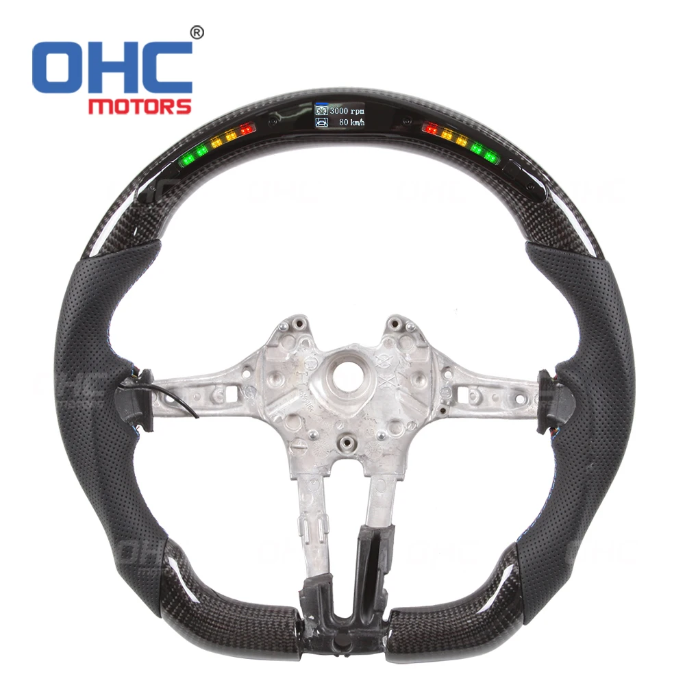 LED Smart Carbon Fiber  Steering Wheel M Performance Compatible with M5 M6 M8 F10 F90 F06 F12 F13 F91 F92 F93 F11