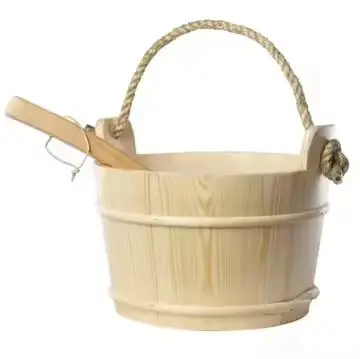 Sauna Bucket Ladle Woodenwater Wood Spa Bath Footscoop Set Bathing Tub Pail Shower Accessories