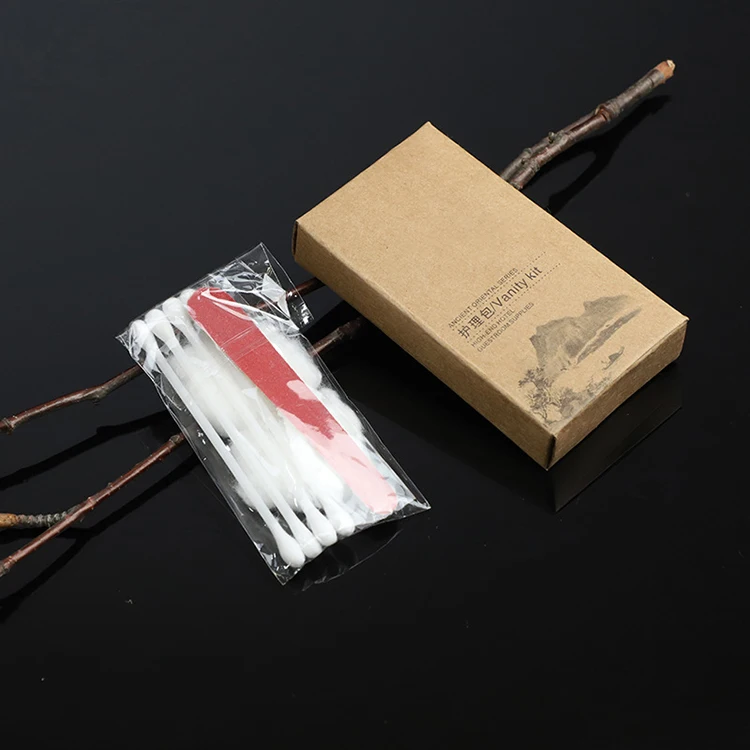 S&J Log Custom Logo Toiletries Kit Disposable Hotel Guestroom Amenities Supplies Set Kraft Paper Package Bathroom