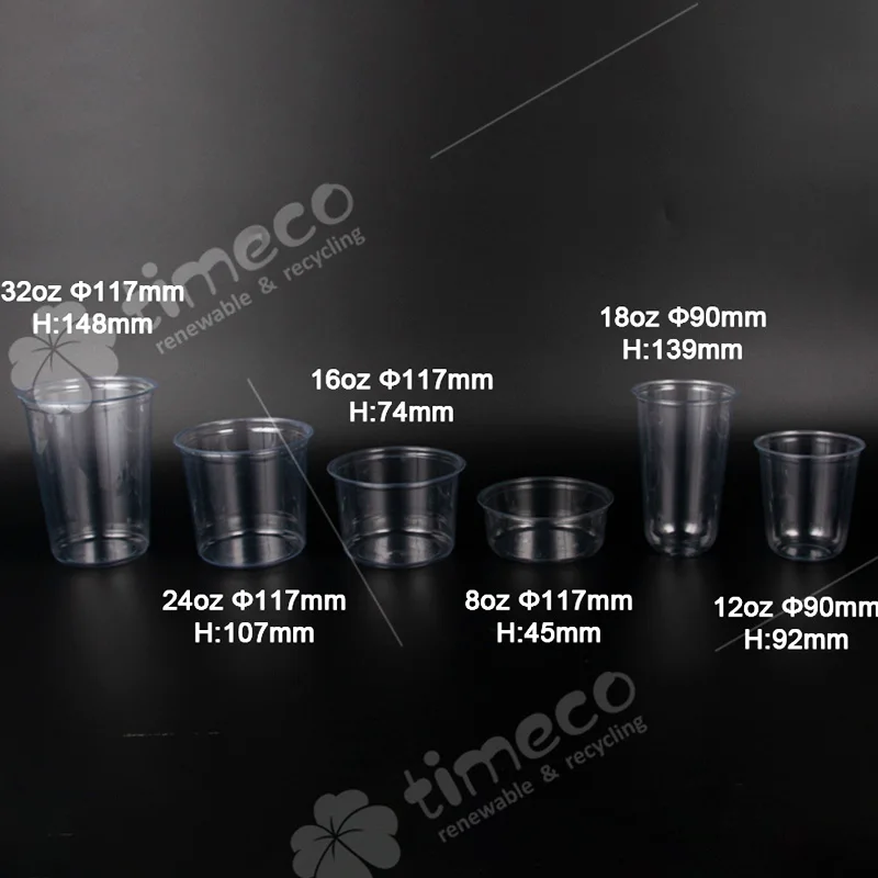 wholesale 16oz PET cup PLA drink coffee cup with lids and straw cold drink disposable plastic cups custom