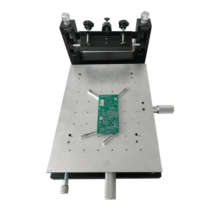 Puhui Desktop High precision SMT PCB Screen Printing Machine, PCB Solder Paste Stencil Printer