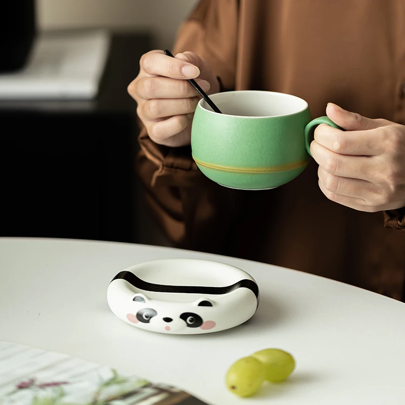 Cute Panda Kung Fu Tea Cup Set Traditional Chinese Design Ceramic Office and Home Coffee Drink Cup