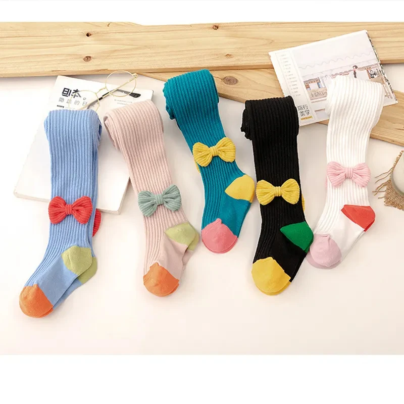 Spring Autumn Comfortable Cotton Girl Newborn Toddler Seamless Pantyhose Kids Knitted Tights