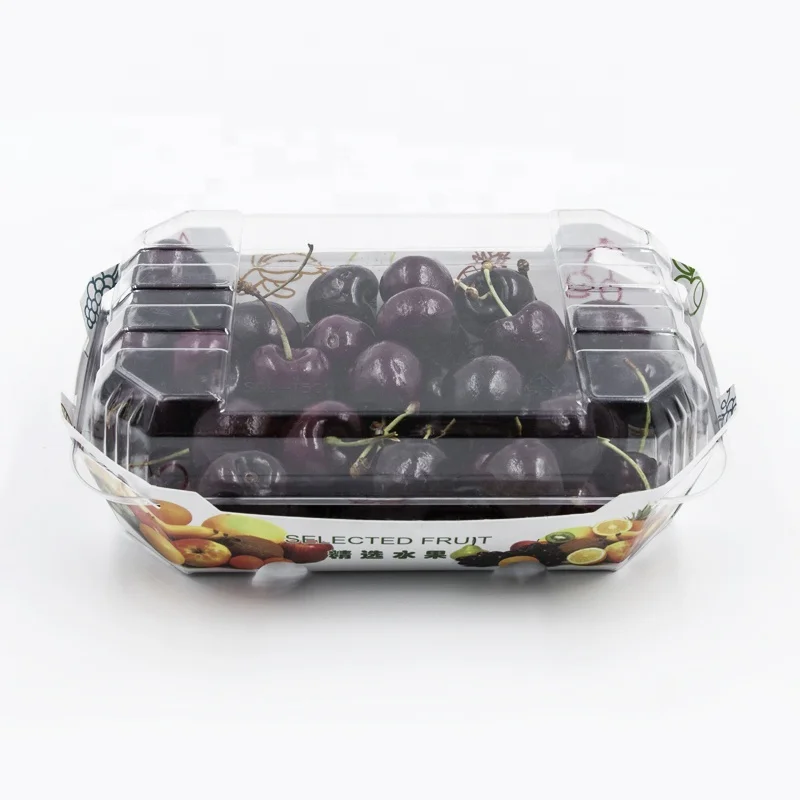 Lesui custom paper box fruits and vegetable PET plastic lid cover packaging cardboard box for fresh fruit