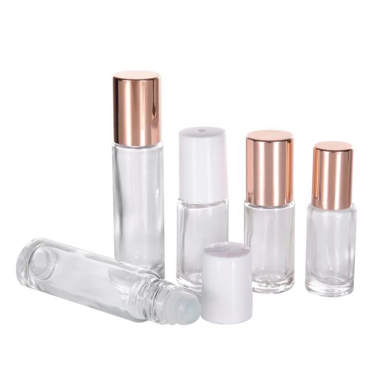 custom 5ml 10ml mold glass roll on serum bottles empty transparent skincare oil bottles packing wholesale