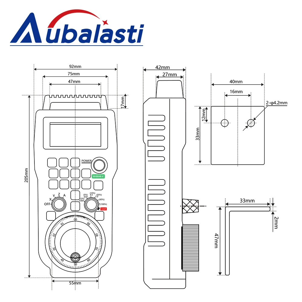 Aubalasti XHC ЧПУ Mach3 беспроводной токарный станок для штурвал задвижки WHB04B MPG Подвеска Маховик 4 оси 6 USB приемник фрезерного