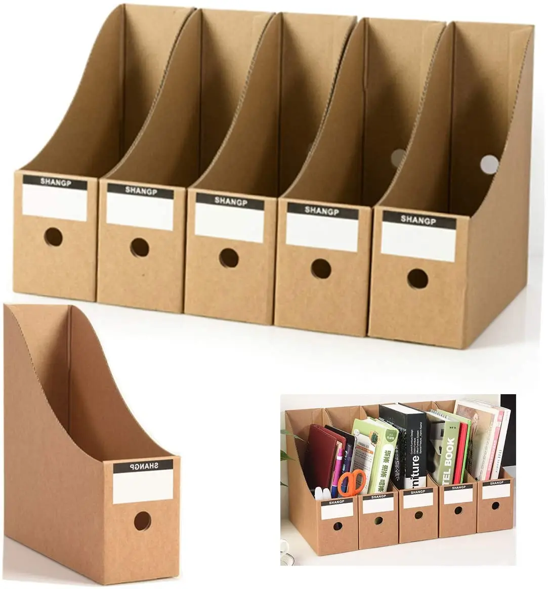 Custom Parts Box Carton Tray Folding File Storage Box Folder Kraft White Open Top Corrugated Bin Boxes