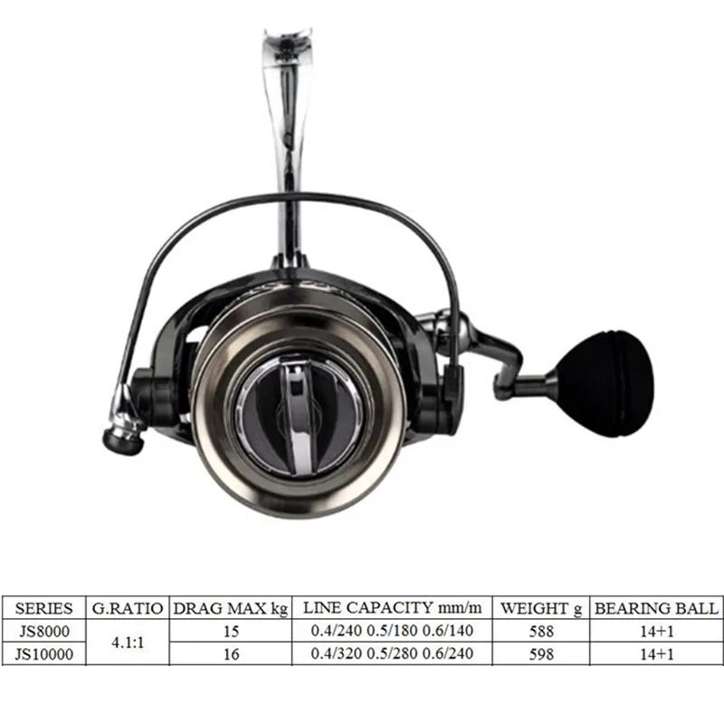 14+1bb 8000/10000 Spinning Reel CNC Handle Spinning Wheel All Metal Fishing Reel
