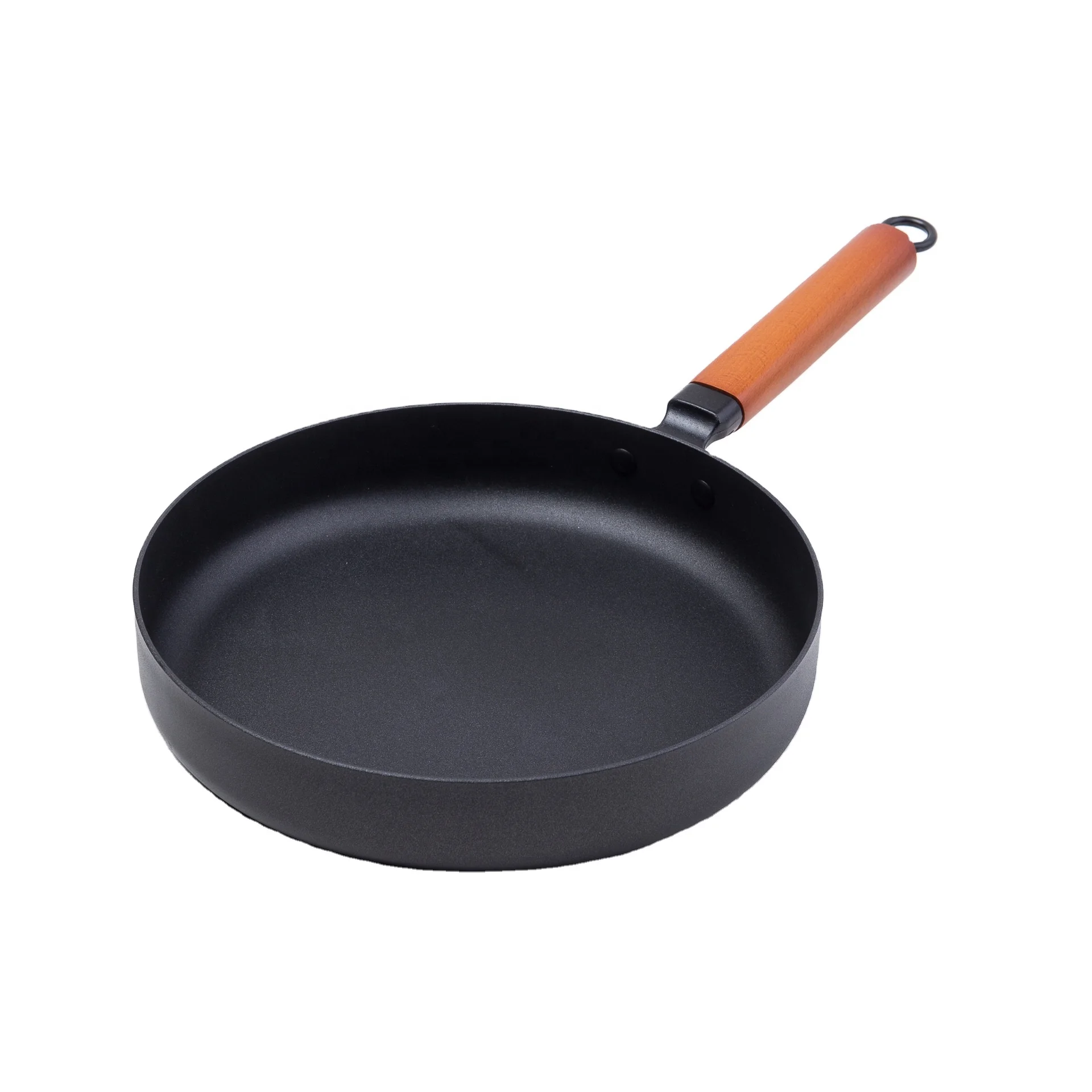 Household Multifunctional Mini Frying Pan Non-stick Cast Iron Frying Pan With Wooden Handle