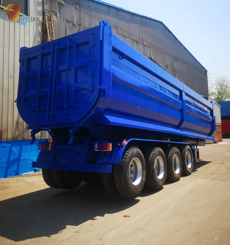 HYUAN 3 Axle 4 axle 40 60Tons Dump Tipper Trailer Rear Dumper Semi Trailer for sale